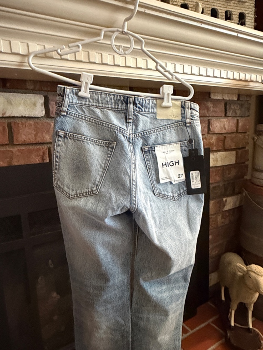 rag & bone High-Rise Light Blue Straight Jeans